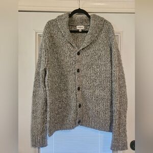 Men's Goodfellow Cardigan Large Recycled Lightweight Blend Heather Gray